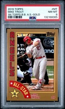 2019 Topps - 1984 All-Stars Mike Trout GOLD /50 #84AS-MT ANGELS PSA 8 NM