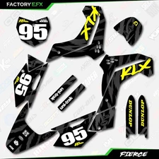 Black & Yellow Fierce Graphics Kit fits Kawasaki 19-24 KLX140 KLX 140 Decals