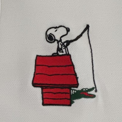Lacoste Peanuts Snoopy Poloshirt Slim Fit Größe 38 M Herren Baumwolle