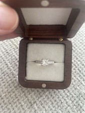Princess Cut Natural Dimond 1.10Ct G Colour VS1 18ct Gold Engagement Ring L 1/2