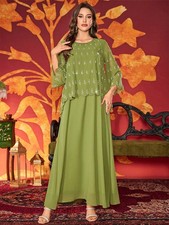Turkey Women Muslim Long Dress Maxi Chiffon Kaftan Abaya Evening Gown Dubai Robe