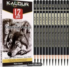 12 Kalour charcoal pencil set NEW Shipping Included
