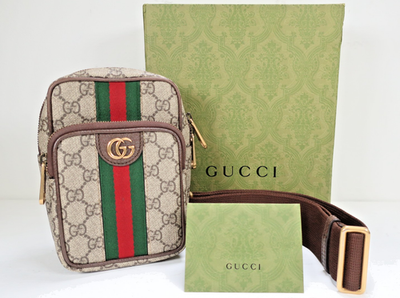 Unisex Gucci Ophidia GG Front Pocket Crossbody Bag With Box, Fast