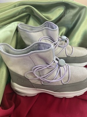 Skechers Women's Size 6.5 Leather/Synthetic Upper Faux Fur Lining Gray