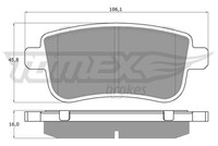 Tomex Brakes Bremsbelagsatz, Scheibenbremse TX 16-38 FüR Renault
