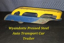Wyandotte Auto Transporter Trailer Pressed Steel Blue  Yellow. Vintage