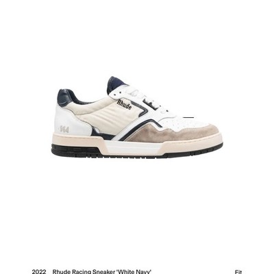 RHUDE racing sneaker white navy tan size 9 men 