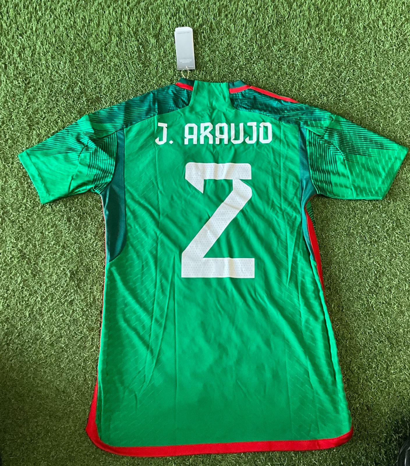 adidas Mexico Men's Authentic Home Jersey 22/23 Legend J.Araujo #2 Sz M - Green