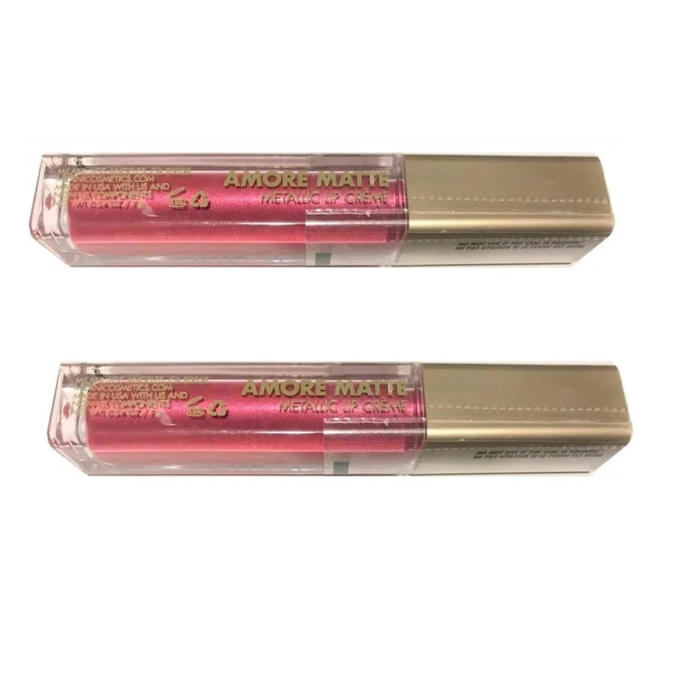 Pack of 2 Milani Amore Matte Metallic Lip Creme, Cinemattic Kiss (04) - Image 2 of 4
