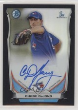 2014 Bowman Prospect Chrome Black Refractor 24/99 Chase De Jong DeJong Auto 4m3