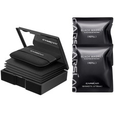 Makeup Blotting Paper with Powder, Black Magnet Blotting Sheet for Oily  Com...