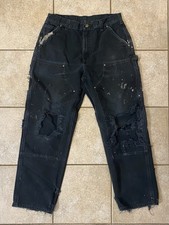 Vintage Carhartt B136 Faded Double Knee Pants Distressed Paint Splatter 30x28