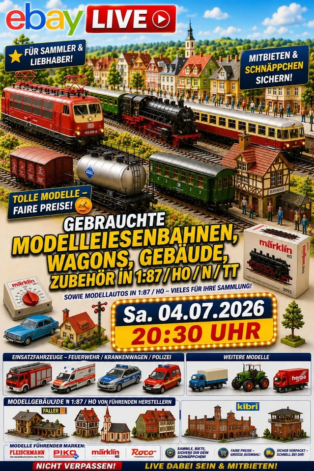 Gebrauchte Modelleisenbahnen, Wagons, Zubehör N/H0/TT und Modellautos 1:87