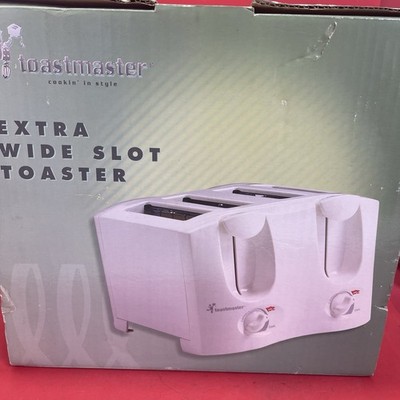 Toastmaster Toaster 4-Slice Wide Slot White Steel Model T 2040W