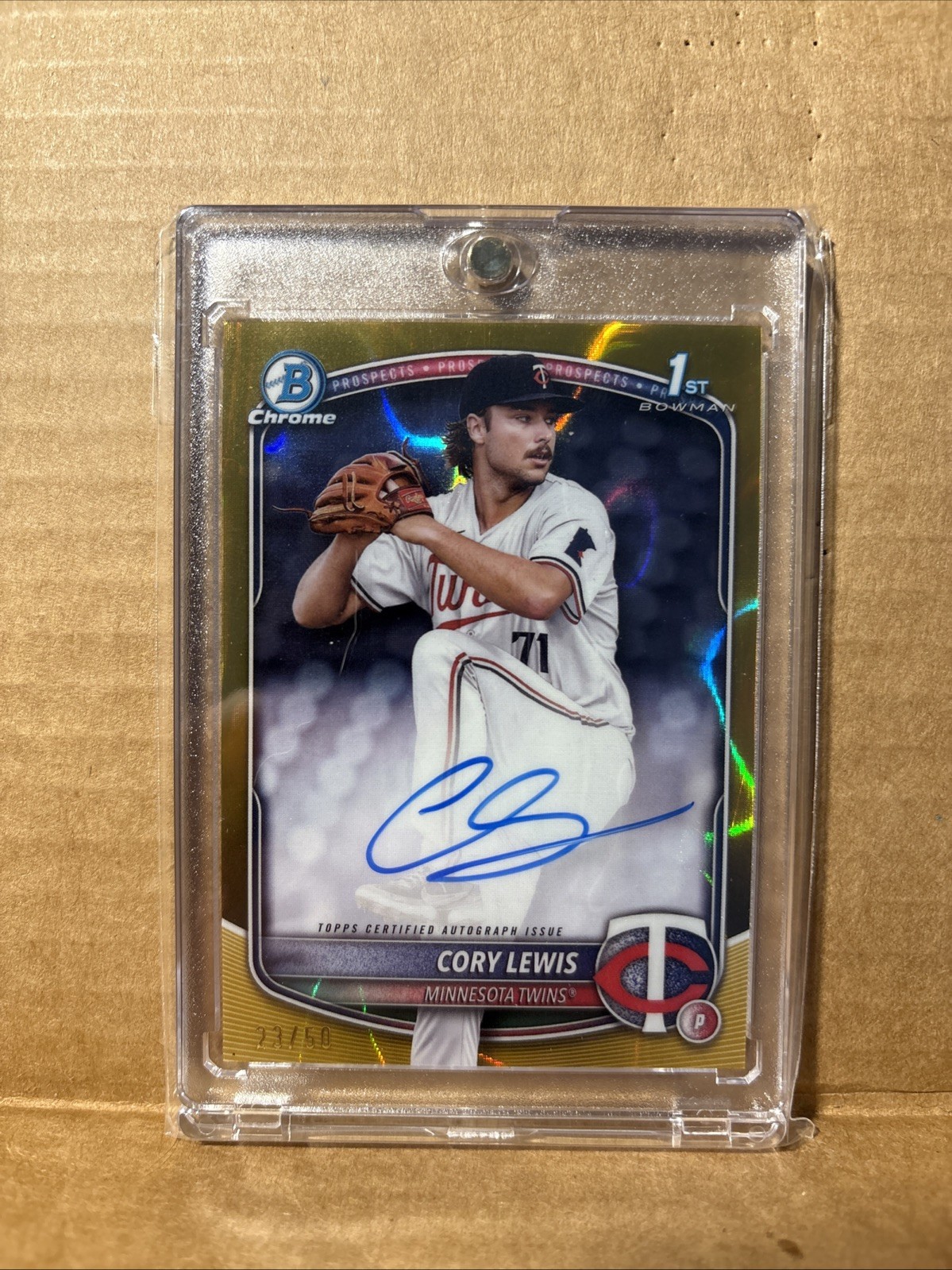 Cory Lewis 2025 Bowman Chrome 1st Auto Autograph CPA-CLE RC Rookie Gold Lava /50