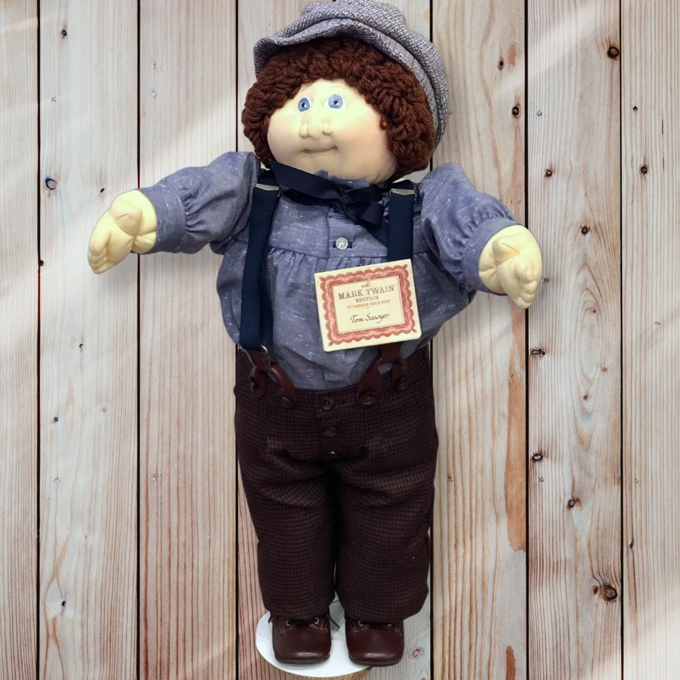 Cabbage Patch Kids 1986 escultura suave edición Mark Twain Tom Sawyer Little Peop Foto 4 de 4