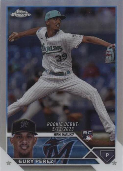 2023 Topps Chrome Update Series Rookie Debut Eury Perez Usc175 