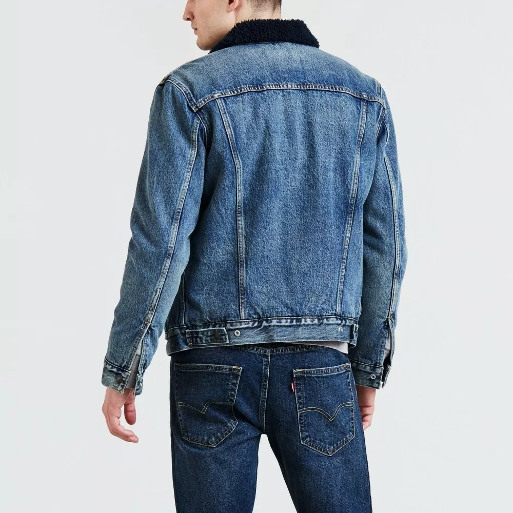Levi's mens sherpa trucker jacket indigo sheep online