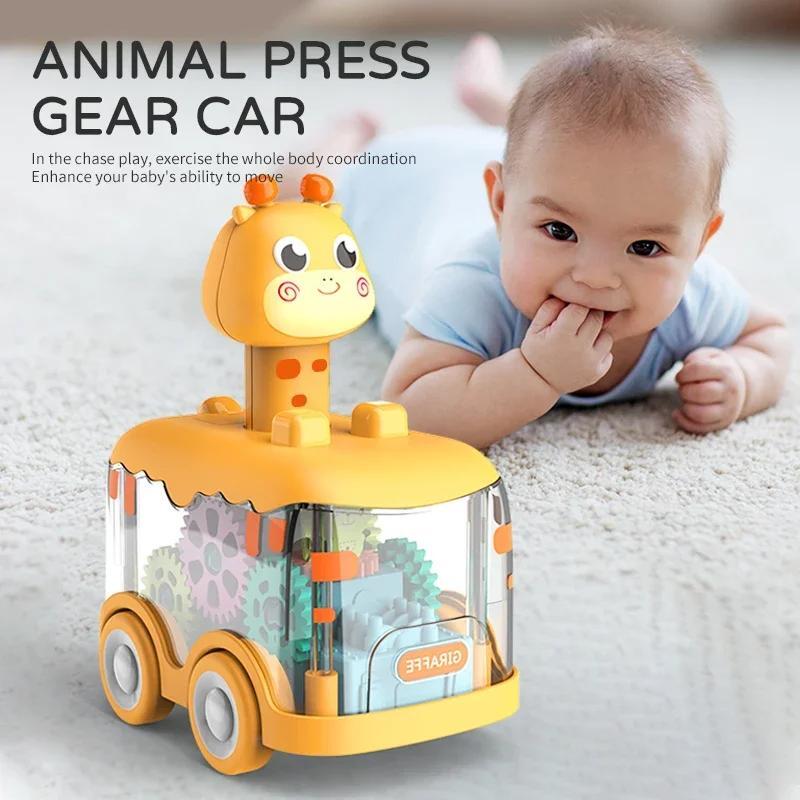 Baby Toy Press and Go Gear Car Toy for Toddlers 1 2 3 Years Old Light Up Toy Ine
