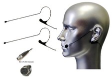 2PCS Black Color Headset Mic Earhook Microphone for Shure Wireless Body Pack