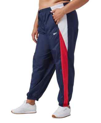 Reebok Plus Size Pull-On Logo Woven Track Pants Women's 2X/18-20W Vector Navy