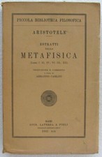 Estratti dalla metafisica, Aristotele, Laterza, 1941