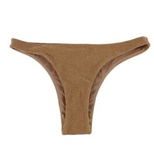 Aerie Sparkle Cheekiest Bikini Bottom Women's Size Small Beach Dune Gold Swim