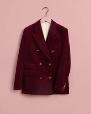 Gant Luke Edward Hall Red Corduroy Blazer Nwt Size Uk 6 To 8 / Eu 34