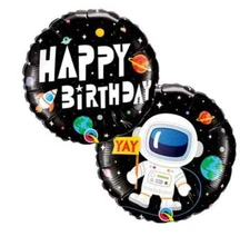 Space Theme Helium Balloon, Birthday Astronaut 18" Foil Balloon