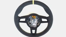 PORSCHE 991 GT 3 RS 981 GT4 997 ALCANTARA GT STEERING WHEEL YELLOW TOP &STITCH