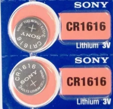2 pc CARDED SONY CR1616 3v LITHIUM BATTERY CR 1616 CMOS KEY FOBS Exp 2032