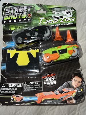 Street Shots T-Racers with Cones and Barricade 2 Pack