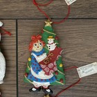 Raggedy Ann with tree and Raggedy Andy with snowman Christmas ornaments  — photo 5