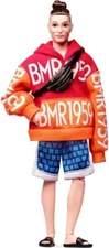 Barbie BMR1959 Ken Fully Poseable Fashion Doll with Bun, in Bold Logo Hoodie
