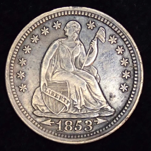 1853 Liberty Seated Half Dime, With Arrows, Good Detail, Never Cleaned