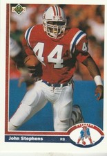 FREE SHIPPING-MINT-1991 Upper Deck #266 John Stephens New England Patriots 