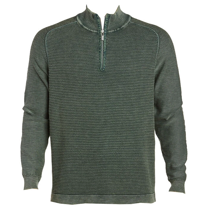 Tommy Bahama Men s Island Tide Half Zip Sweater Darkest Spruce M