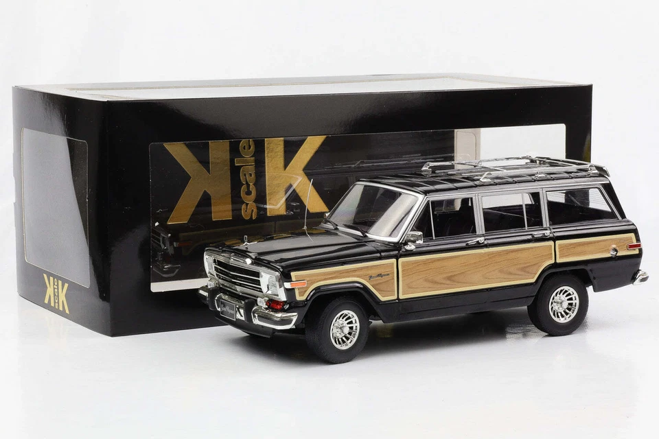 1:18 Jeep Grand Wagoneer Anno 1989 Nero Ottica Legno Kk Scala Diecast - Immagine 4 di 4