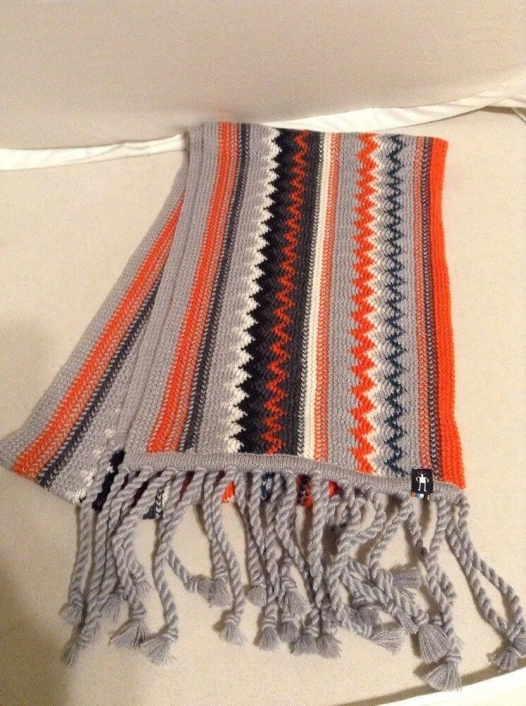 Smartwool Pine Lake Chevron Scarf Habanero OSFM SC179-A15 MSRP $60.00 C