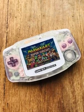 Nintendo Gameboy Advance GBA Clear Purple Handheld Gaming Console BACKLIT IPS 2