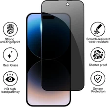 For iPhone 14 Pro Max/14 Plus/14 Pro/14  Anti-Spy Privacy Screen Protector Glass