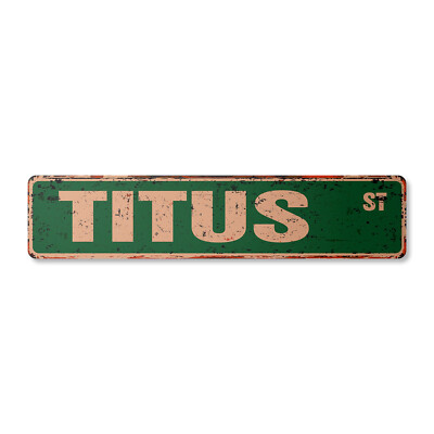 TITUS Vintage Street Sign Childrens Name Room Metal Sign