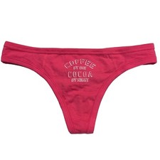 NWT AERIE Thong Sz M-L Pink COFFEE BY DAY COCOA BY NIGHT Cotton Jersey