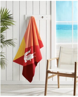 Authentic Large Lacoste Beach Towel 100% Cotton 36x72