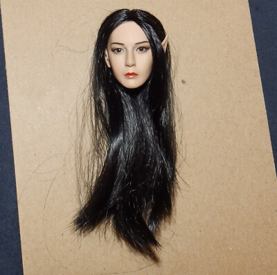 1/6 YM Toys YMT09B female elf head long black hair - elf ears only 