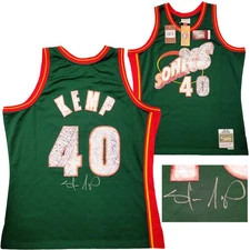 Sonics Shawn Kemp Auto Green Auth Mitchell Ness HWC Swingman Jersey Top 75 XL