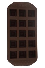 KAISER Giessform Schokoladenform Silikon Braun 15 Quadrate Eiswürfelform