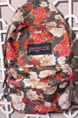 JanSport Floral Backpack Multicolor Flowers 90s School College Colorful 16x12x7