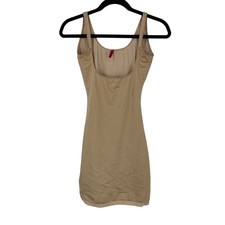 SPANX Bodysuit Shapewear Slip Tank Dress Beige Size M Open Bust