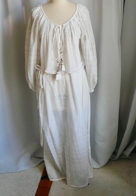 MES DEMOISELLES Kleid lang Baumwollschleier weiß neuwertig Gr.42